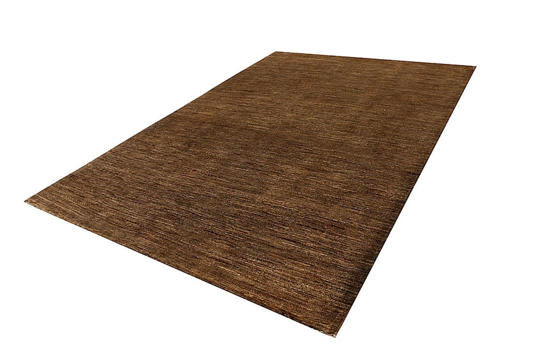 Brown Gabbeh Rug 6' 8" x 9' 11" Hand-Knotted | No. QA64870