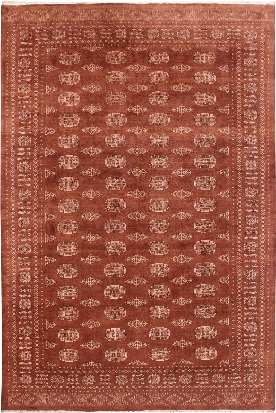 Sienna Pakistani Bokhara Rug 6' 9" x 10' 2" Hand-Knotted | No. QA64903
