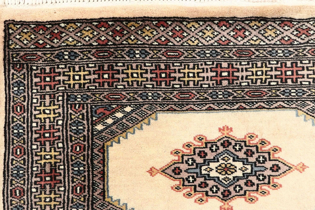Wheat Pakistani Jaldar Runner Rug 2' 7" x 10' Hand-Knotted | No. QA65340