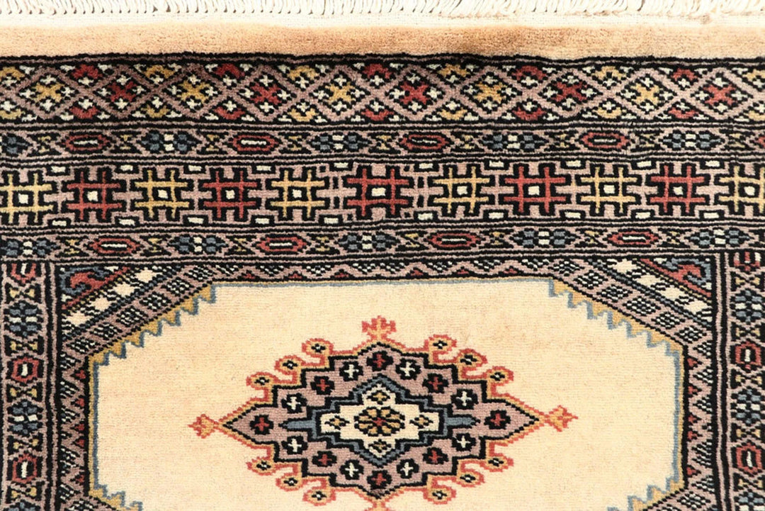 Wheat Pakistani Jaldar Runner Rug 2' 7" x 10' Hand-Knotted | No. QA65340