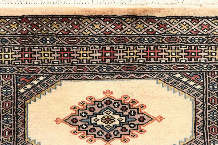 Wheat Pakistani Jaldar Runner Rug 2' 7" x 10' Hand-Knotted | No. QA65340