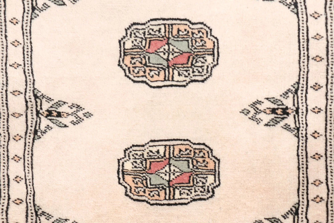 Tan Bokhara Rug 2' 7" x 8' 4" Hand-Knotted | No. QA65514