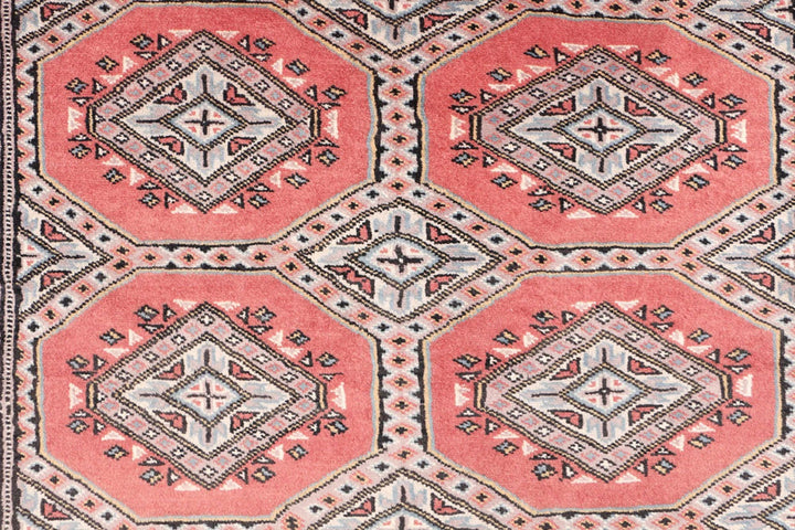 Red Pakistani Jaldar Rug 4' x 5'10" Hand-Knotted | No. QA65704