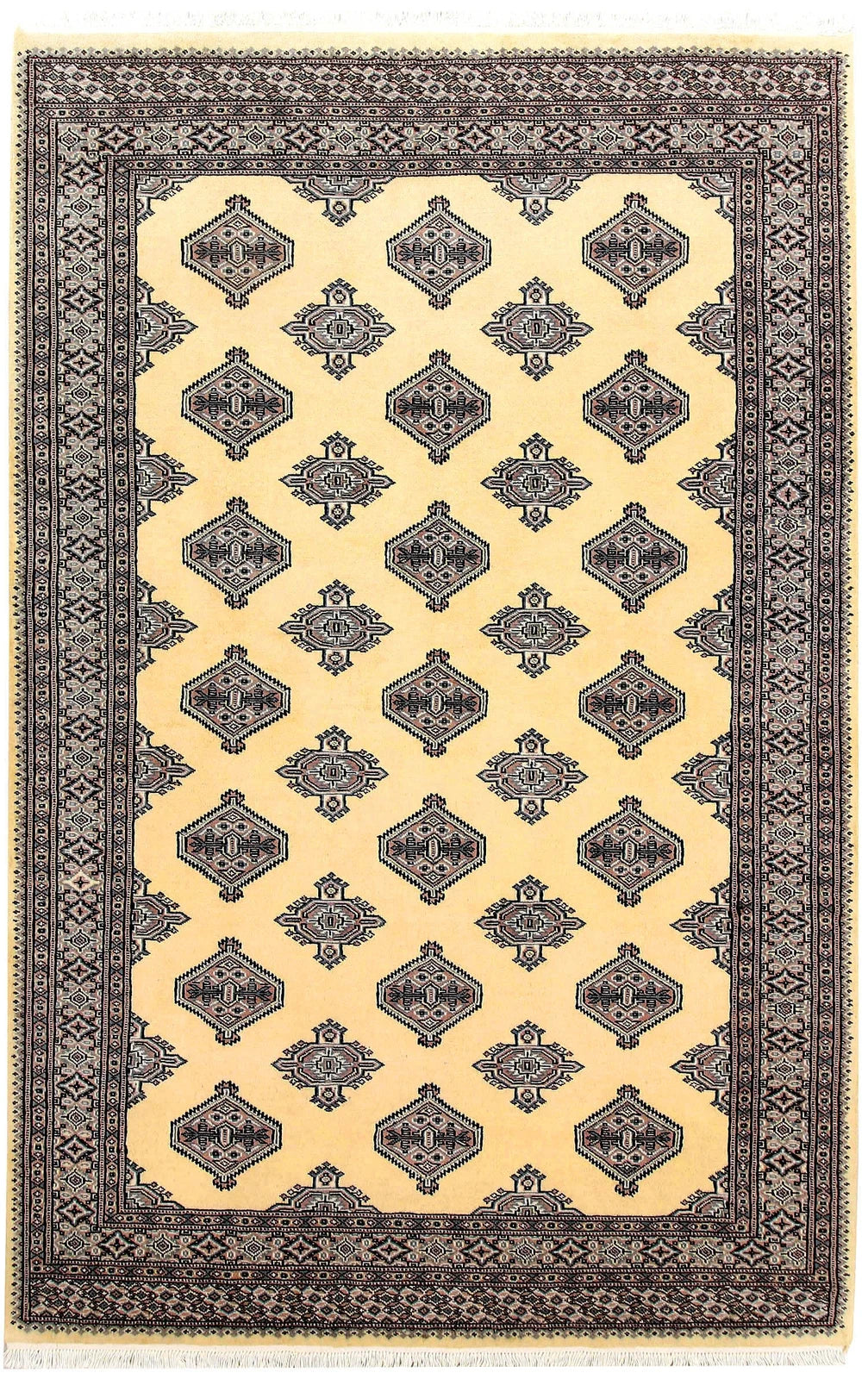 Yellow Pakistani Jaldar Rug 5' 1" x 7' 10" Hand-Knotted | No. QA65864