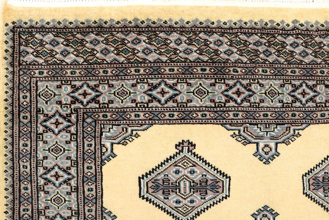 Yellow Pakistani Jaldar Rug 5' 1" x 7' 10" Hand-Knotted | No. QA65864