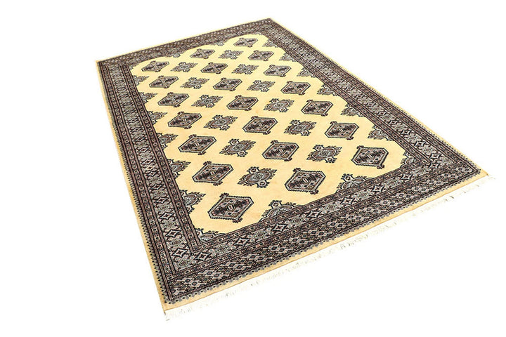 Yellow Pakistani Jaldar Rug 5' 1" x 7' 10" Hand-Knotted | No. QA65864