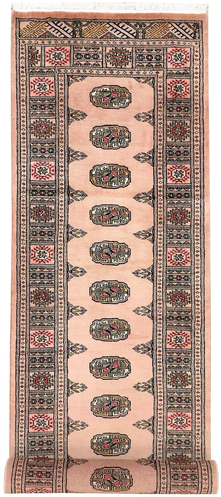 Brown Pakistani Bokhara Rug 2' 7" x 10' 3" Hand-Knotted | No. QA65892