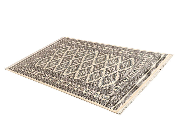 Brown Pakistani Jaldar Rug 3' 11" x 6' 3" Hand-Knotted | No. QA65917