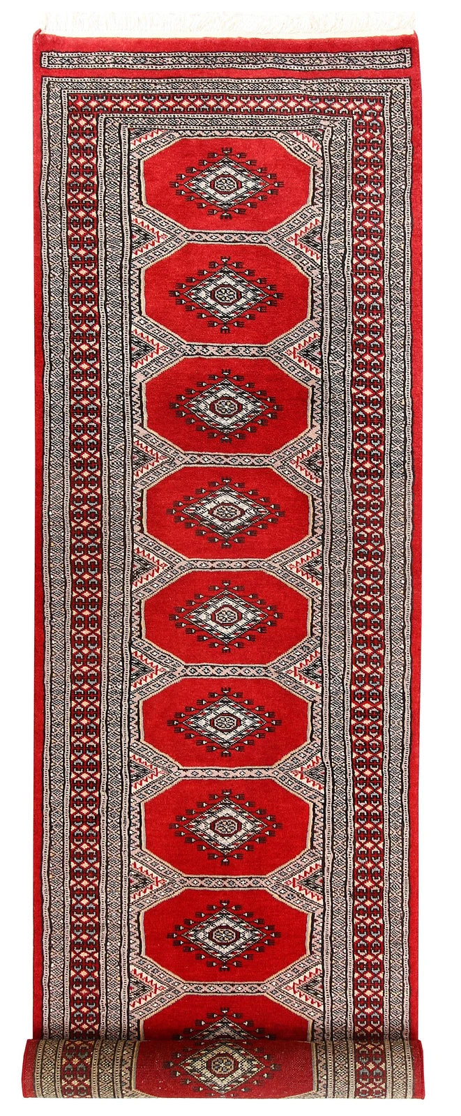 Red Pakistani Jaldar Rug 2' 4" x 8' 10" Hand-Knotted | No. QA65982