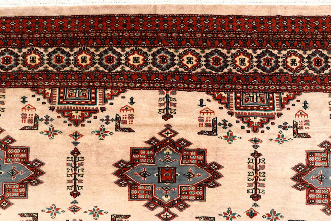 Bisque Pakistani Jaldar Rug 8' 4" x 10' 10" Hand-Knotted | No. QA65992