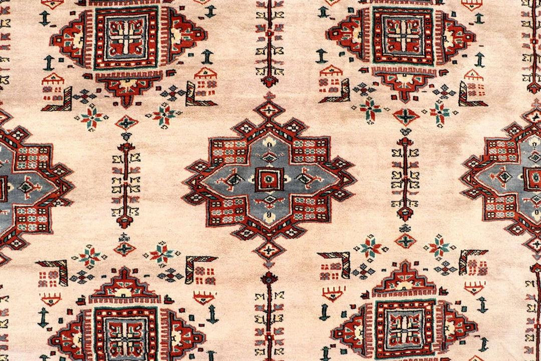 Bisque Pakistani Jaldar Rug 8' 4" x 10' 10" Hand-Knotted | No. QA65992