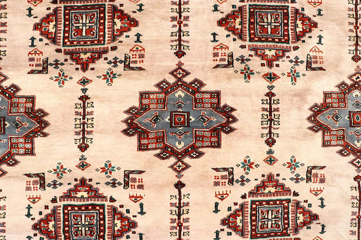 Bisque Pakistani Jaldar Rug 8' 4" x 10' 10" Hand-Knotted | No. QA65992