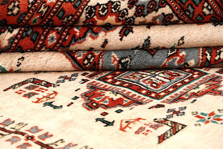 Bisque Pakistani Jaldar Rug 8' 4" x 10' 10" Hand-Knotted | No. QA65992