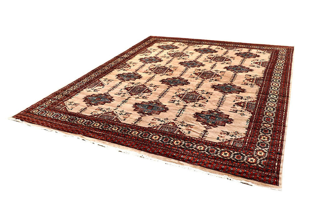 Bisque Pakistani Jaldar Rug 8' 4" x 10' 10" Hand-Knotted | No. QA65992