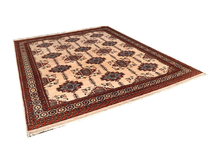 Bisque Pakistani Jaldar Rug 8' 4" x 10' 10" Hand-Knotted | No. QA65992