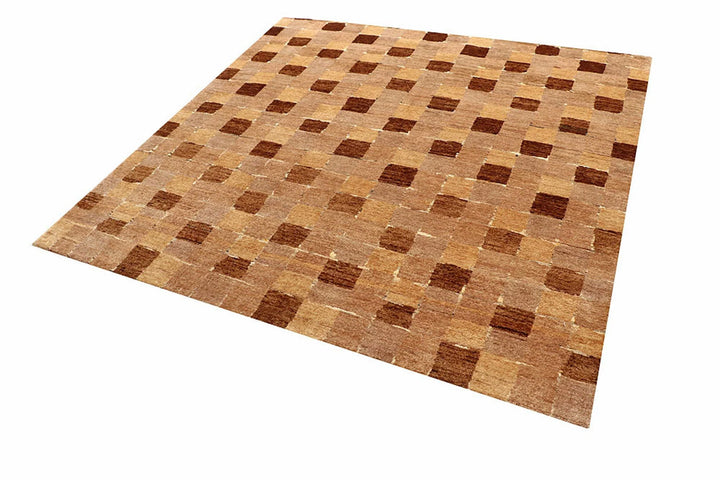 Brown Pakistani Gabbeh Rug 5' 10" x 6' Hand-Knotted | No. QA66001