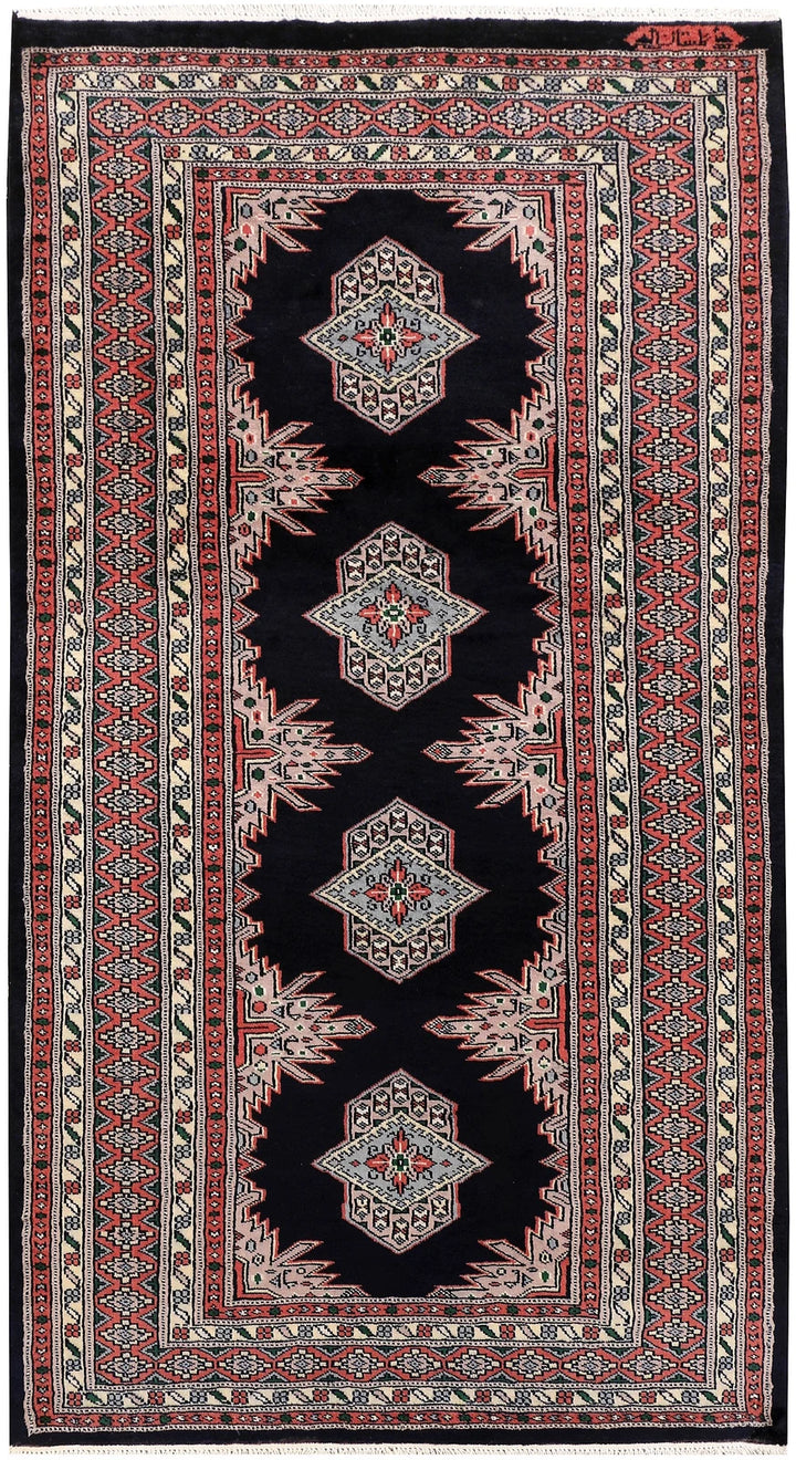 Grey Pakistani Jaldar Rug 3' 3" x 6' Hand-Knotted | No. QA66156