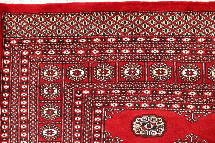 Red Pakistani Bokhara Rug 9' 4" x 12' Hand-Knotted | No. QA66638