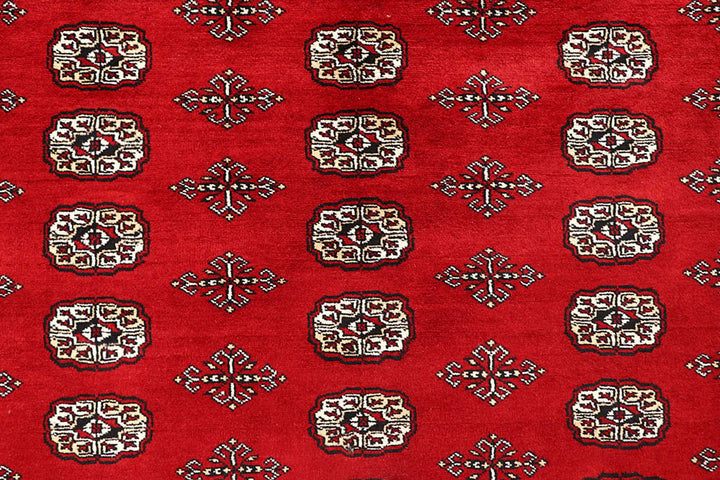 Red Pakistani Bokhara Rug 9' 4" x 12' Hand-Knotted | No. QA66638