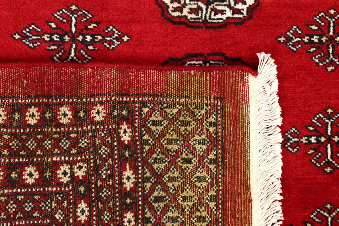 Red Pakistani Bokhara Rug 9' 4" x 12' Hand-Knotted | No. QA66638