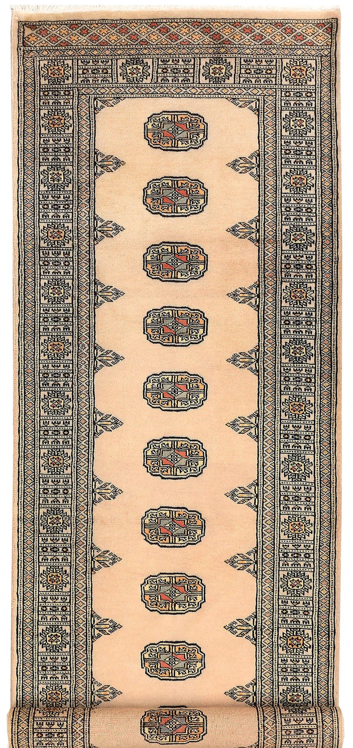 Brown Pakistani Bokhara Rug 2' 8" x 8' 6" Hand-Knotted | No. QA66665