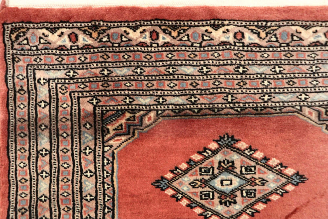 Light Salmon Pakistani Jaldar Runner 2' 7" x 10' 2" Hand-Knotted | No. QA66700
