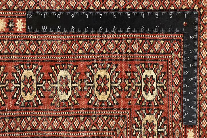 Coral Pakistani Bokhara Rug 6' 2" x 8' 10" Hand-Knotted | No. QA66791