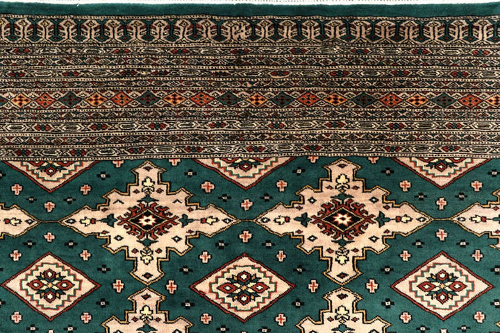 Teal Pakistani Jaldar Rug 8' 1" x 10' 11" Hand-Knotted | No. QA66927