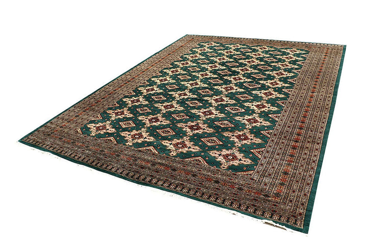 Teal Pakistani Jaldar Rug 8' 1" x 10' 11" Hand-Knotted | No. QA66927