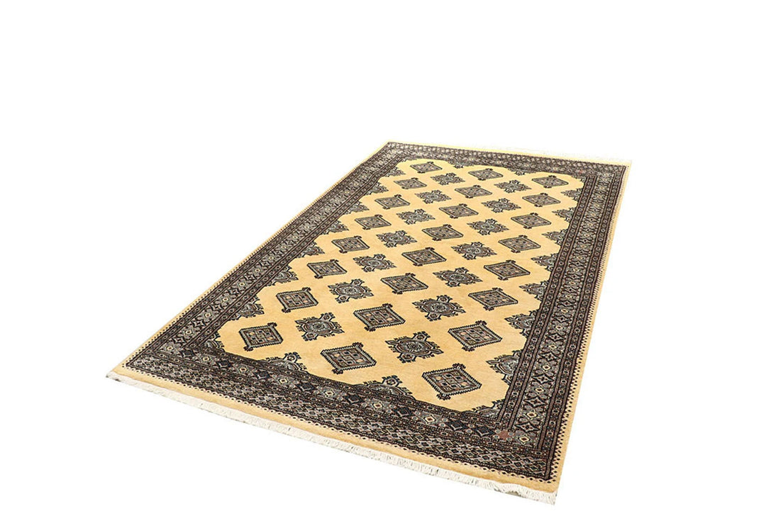 Brown Pakistani Jaldar Rug 5' 1" x 8' 2" Hand-Knotted | No. QA66942