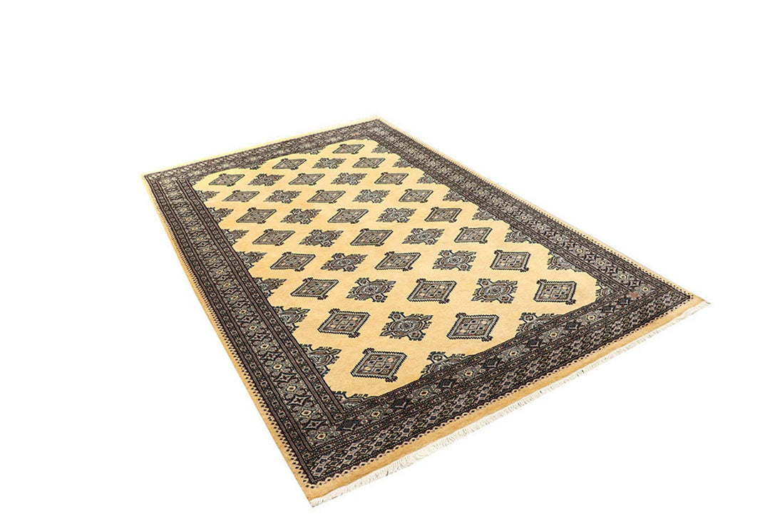 Brown Pakistani Jaldar Rug 5' 1" x 8' 2" Hand-Knotted | No. QA66942