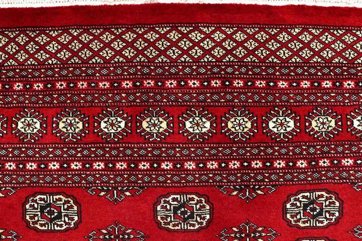 Red Pakistani Bokhara Rug 7' 10" x 10' 1" Hand-Knotted | No. QA66971