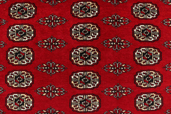 Red Pakistani Bokhara Rug 7' 10" x 10' 1" Hand-Knotted | No. QA66971