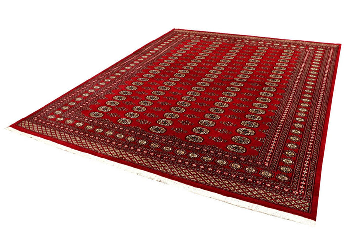 Red Pakistani Bokhara Rug 7' 10" x 10' 1" Hand-Knotted | No. QA66971