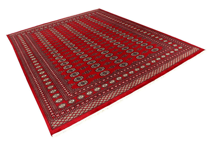 Red Pakistani Bokhara Rug 7' 10" x 10' 1" Hand-Knotted | No. QA66971