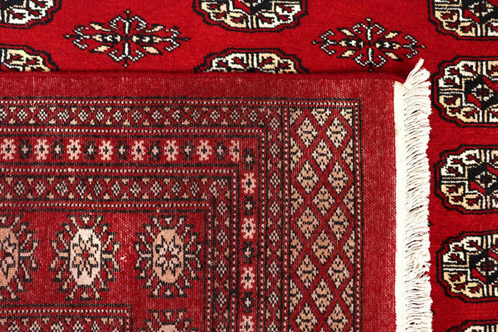 Red Pakistani Bokhara Rug 7' 10" x 10' 1" Hand-Knotted | No. QA66971