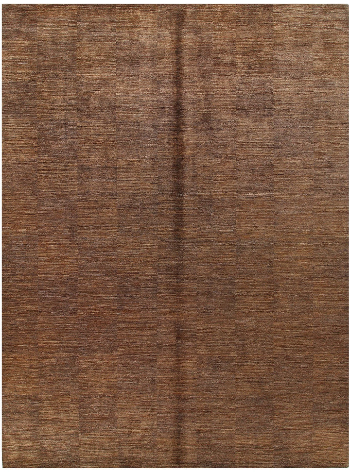 Saddle Brown Pakistani Gabbeh Rug 9' 1" x 12' 2" Hand-Knotted | No. QA67047