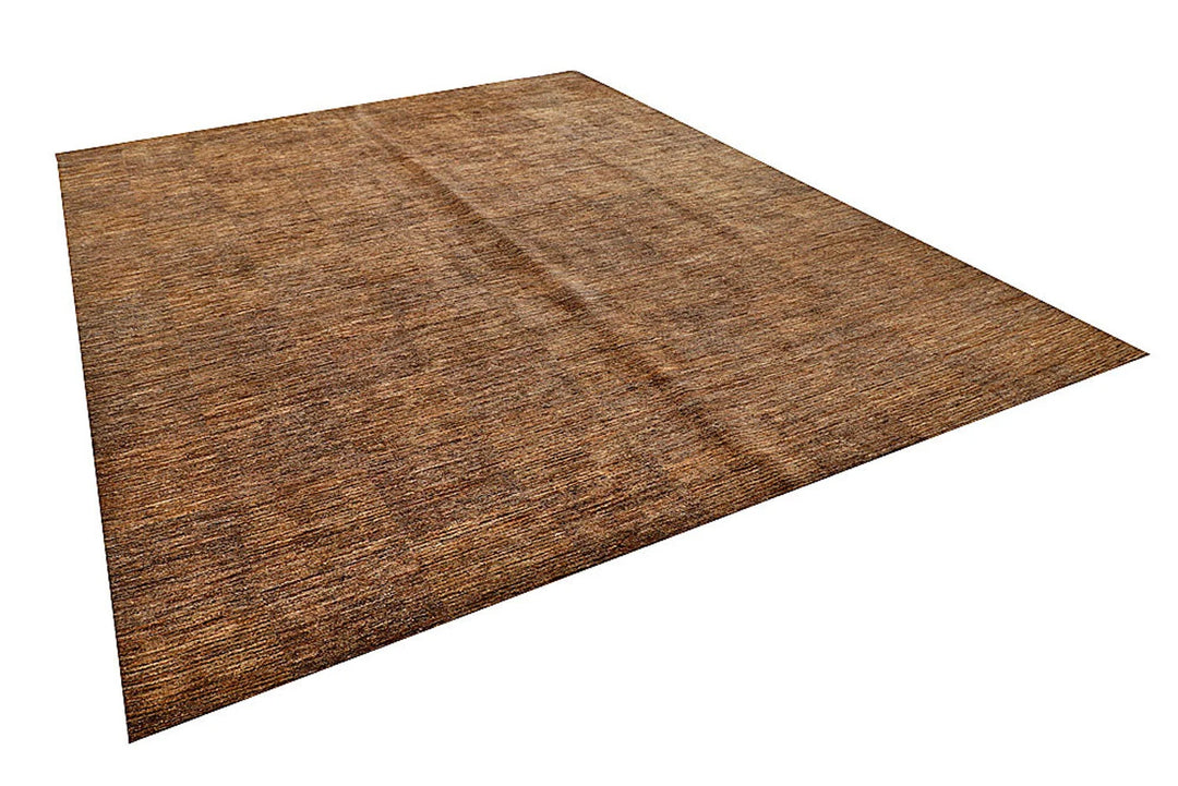 Saddle Brown Pakistani Gabbeh Rug 9' 1" x 12' 2" Hand-Knotted | No. QA67047