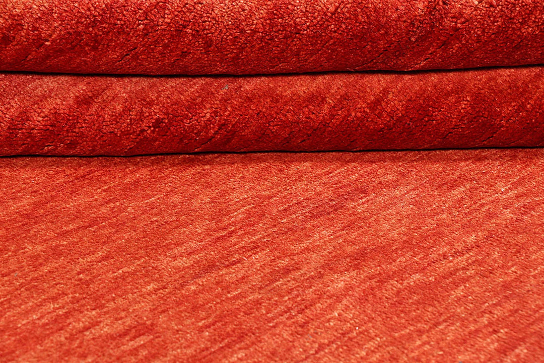 Orange Red Pakistani Gabbeh Rug 5' 1" x 6' 7" Hand-Knotted | No. QA67242