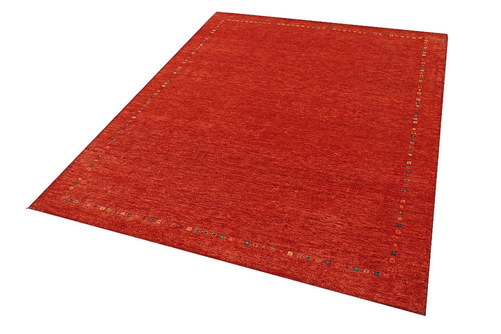 Orange Red Pakistani Gabbeh Rug 5' 1" x 6' 7" Hand-Knotted | No. QA67242