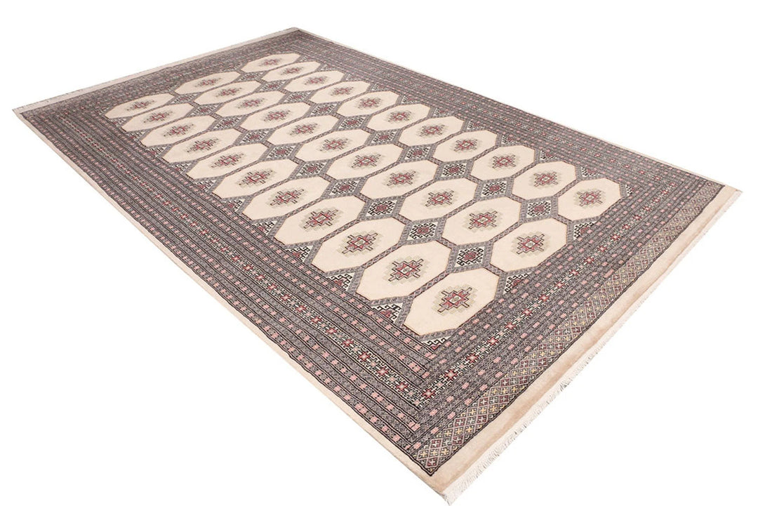 Brown Pakistani Jaldar Rug 6' 6" x 10' 2" Hand-Knotted | No. QA67445