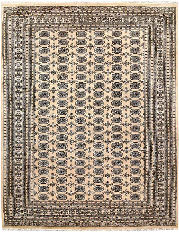 Brown Pakistani Bokhara Rug 9' 1" x 11' 8" Hand-Knotted | No. QA67669