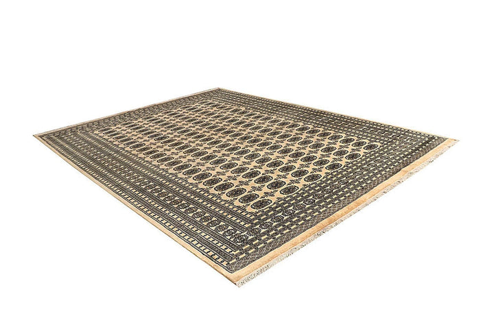 Brown Pakistani Bokhara Rug 9' 1" x 11' 8" Hand-Knotted | No. QA67669