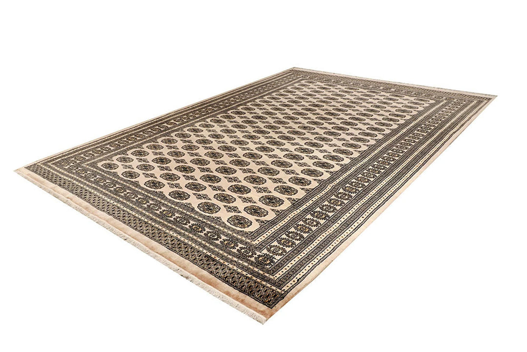 Brown Pakistani Bokhara Rug 8' 11" x 12' 7" Hand-Knotted | No. QA67802