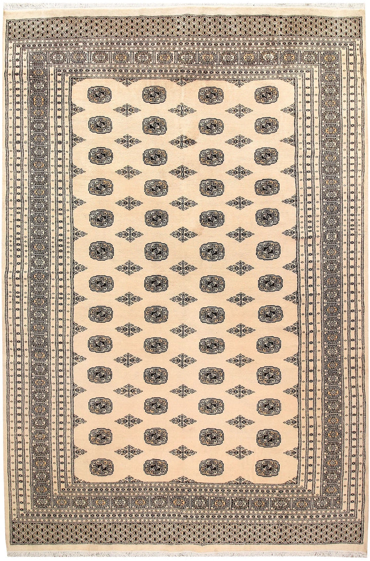 Brown Pakistani Bokhara Rug 7' 10" x 11' 9" Hand-Knotted | No. QA67815