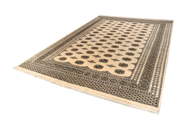 Brown Pakistani Bokhara Rug 7' 10" x 11' 9" Hand-Knotted | No. QA67815