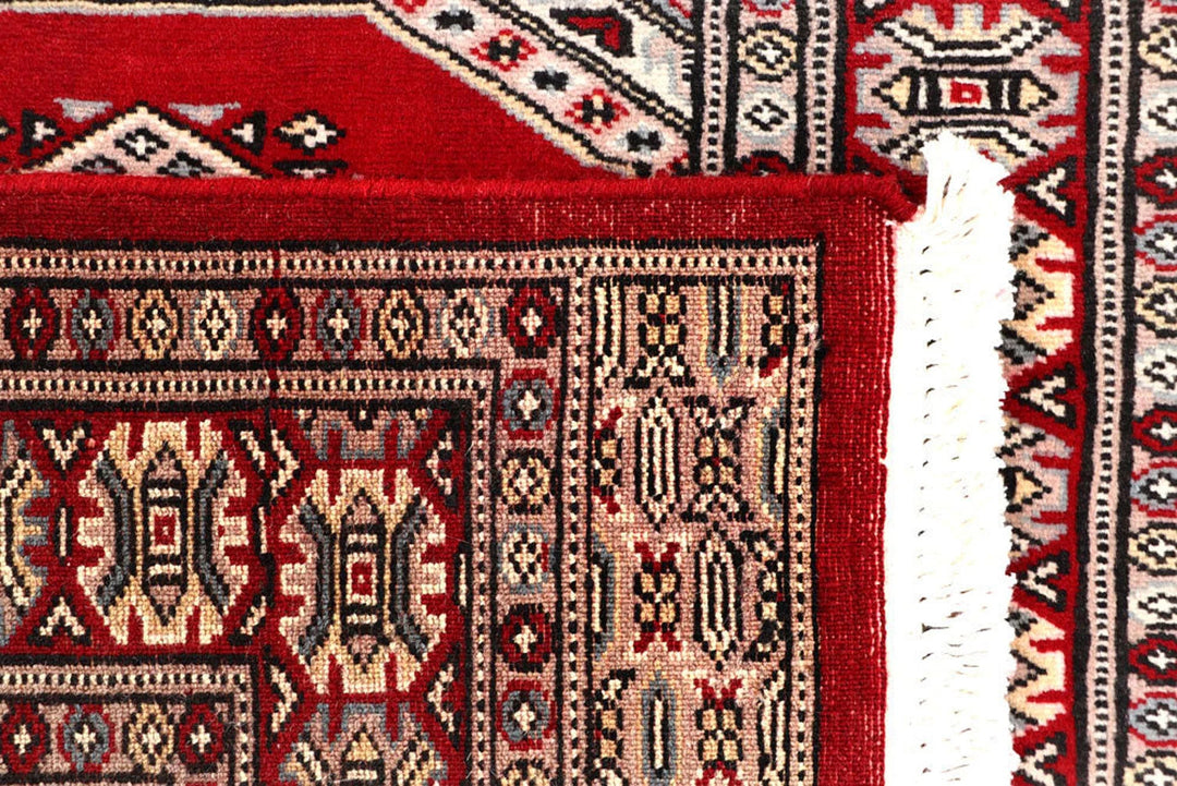 Red Pakistani Jaldar Rug 2' 6" x 10' 2" Hand-Knotted | No. QA67895
