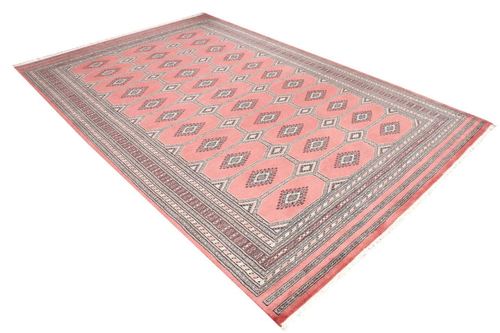 Dark Salmon Pakistani Jaldar Rug 6' 9" x 10' 3" Hand-Knotted | No. QA68192