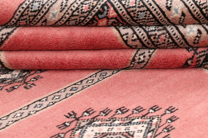 Dark Salmon Pakistani Jaldar Rug 6' 9" x 10' 3" Hand-Knotted | No. QA68192