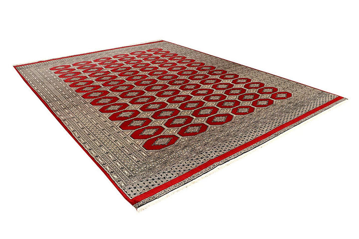 Red Pakistani Jaldar Rug 9' x 12'2" Hand-Knotted | No. QA68196